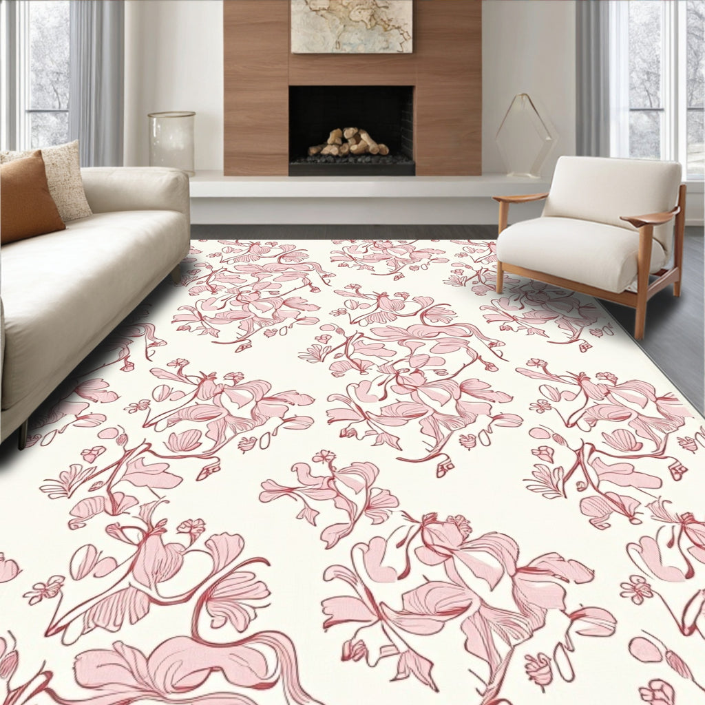 Delicate Floral Pattern Delight Rug