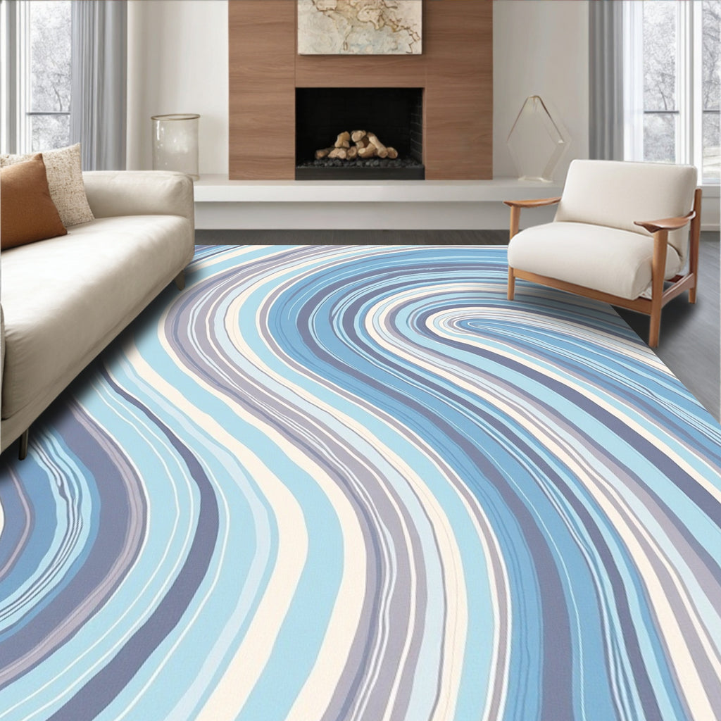 Swirl Pattern in Cool Tones Rug