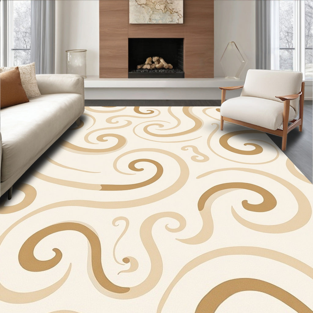 Elegant Swirls Warm Tones Rug
