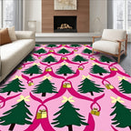Pink Christmas Tree Gift Garland Rug