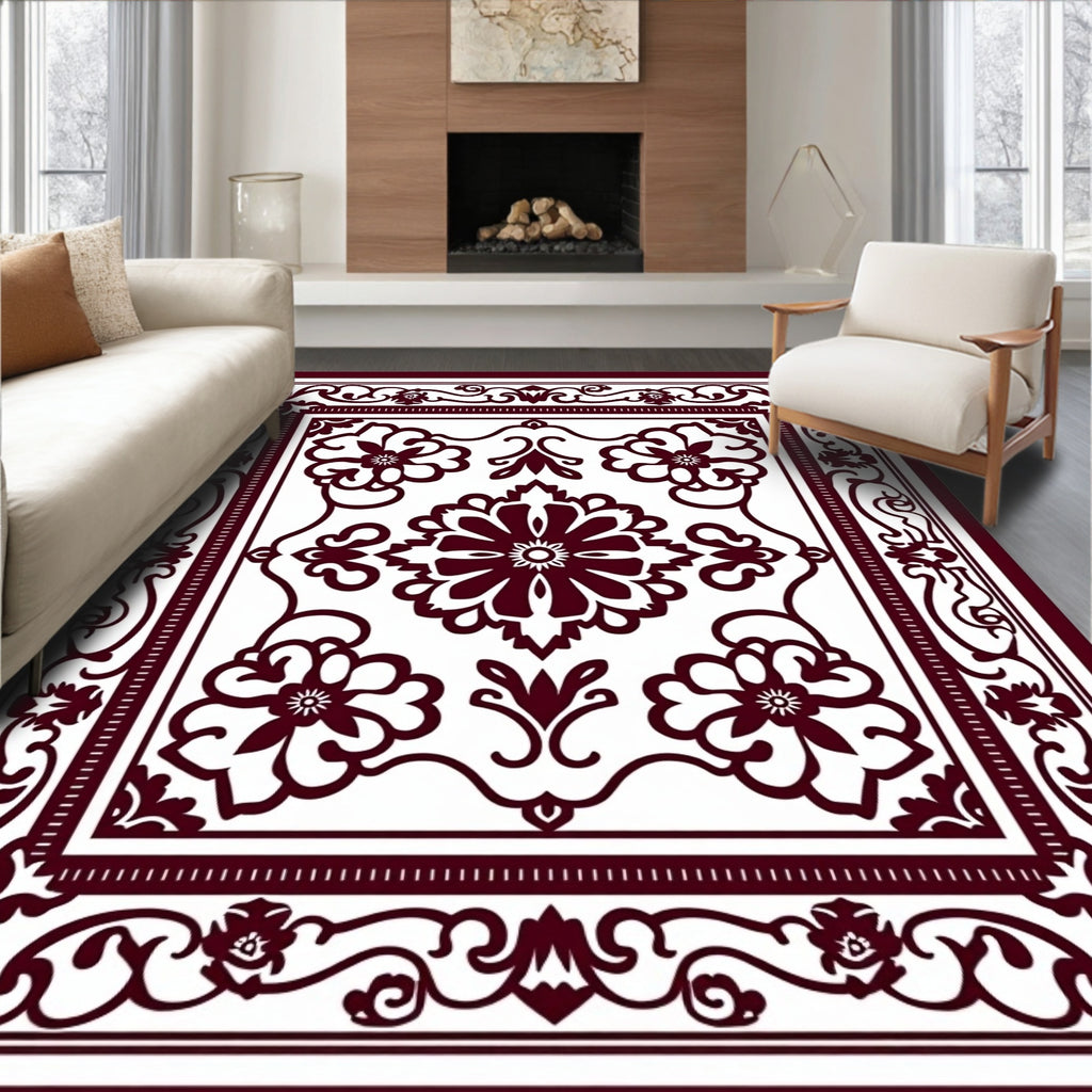 Intricate Floral Swirl Pattern Rug