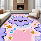 Kawaii Cloud and Star Pattern Rug