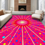 Radiant Polka Dot Sunburst Pattern Rug