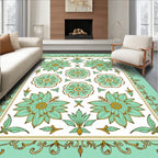 Mint Green Floral Arrangement Rug