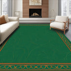Green Gold Swirl Frame Rug