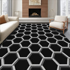 Geometric Honeycomb Shadow Hexagon Rug