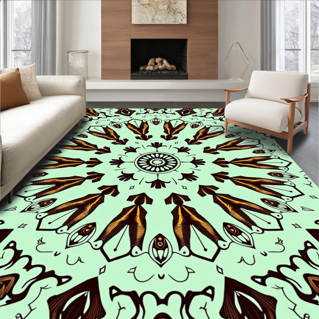 Intricate Abstract Mandala Pattern Rug