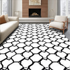 Black White Scales Pattern Rug