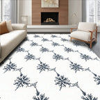 Dark Blue Snowflake Garland Repeat Rug