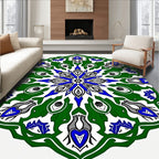 Ornate Symmetrical Mandala Pattern Rug