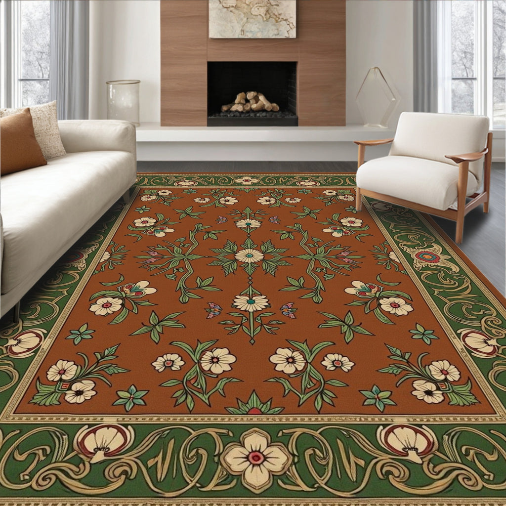 Art Nouveau Floral Garden Rug