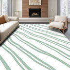 Sage Green Wavy Stripe Pattern Rug