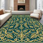 Golden Fern Scrollwork Art Rug