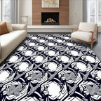 Bold Butterfly And Face Motif Rug