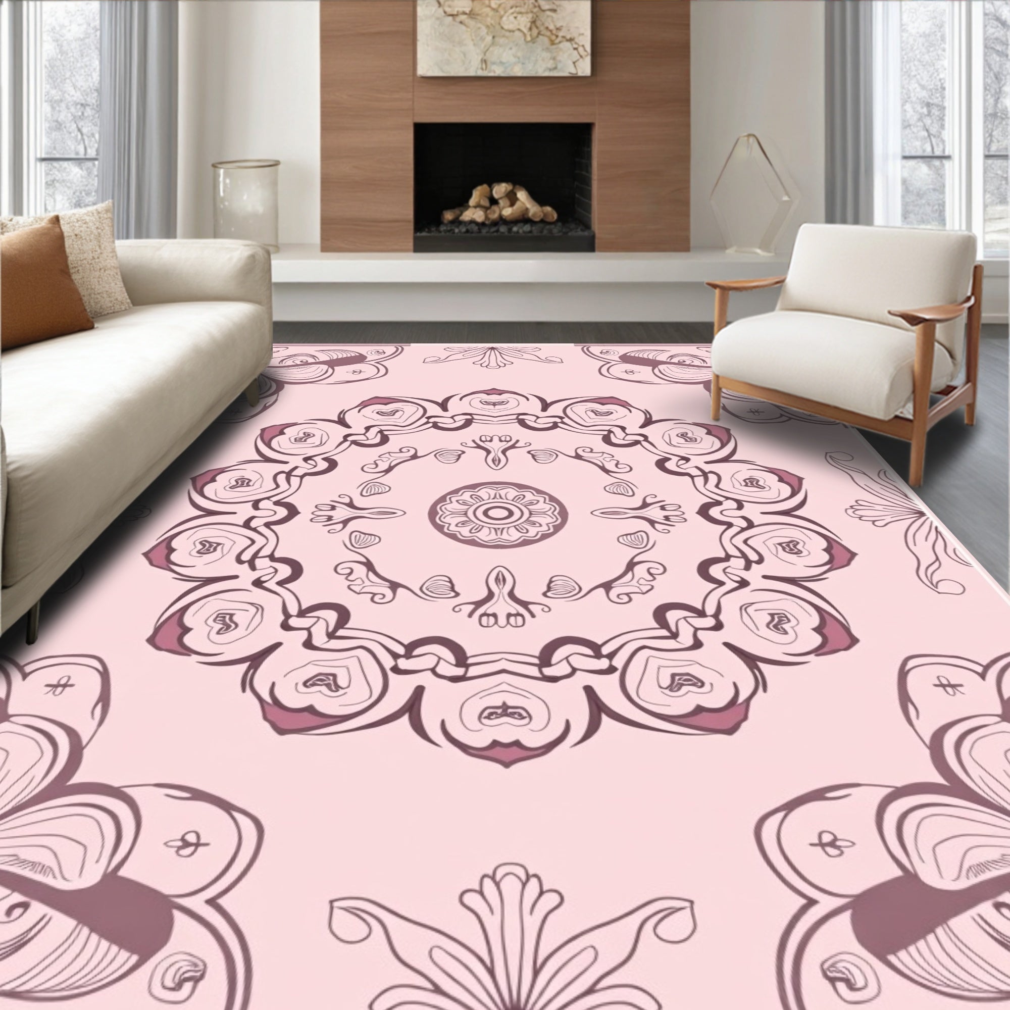 Floral Mandala Pattern Rug