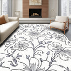 Delicate Floral Vine Sketch Design Rug