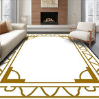 Modern Geometric Border Rug