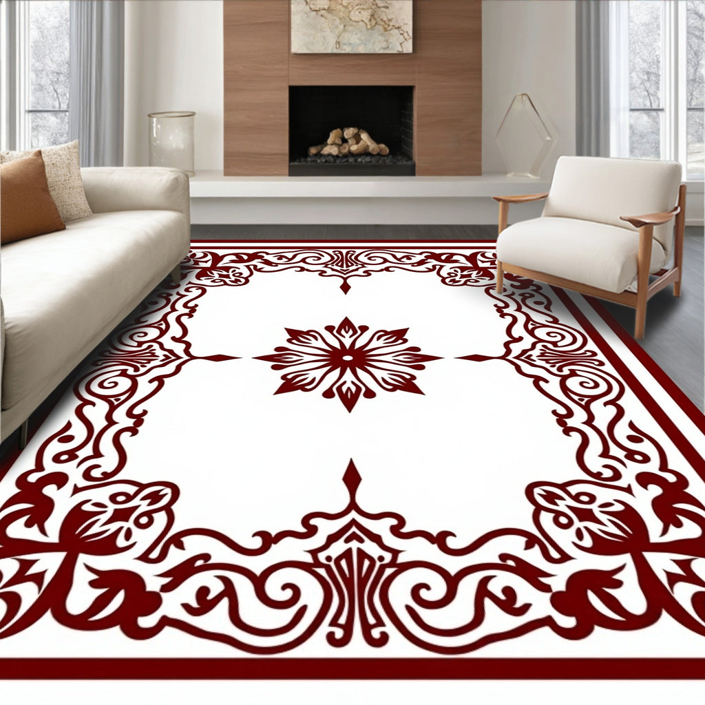 Intricate Floral Corner Medallion Rug