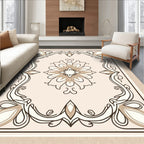 Elegant Floral Medallion Frame Design Rug