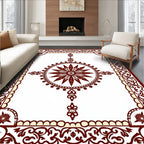 Ornate Starburst Medallion Border Design Rug