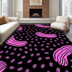 Pink Abstract Shapes Pattern Rug
