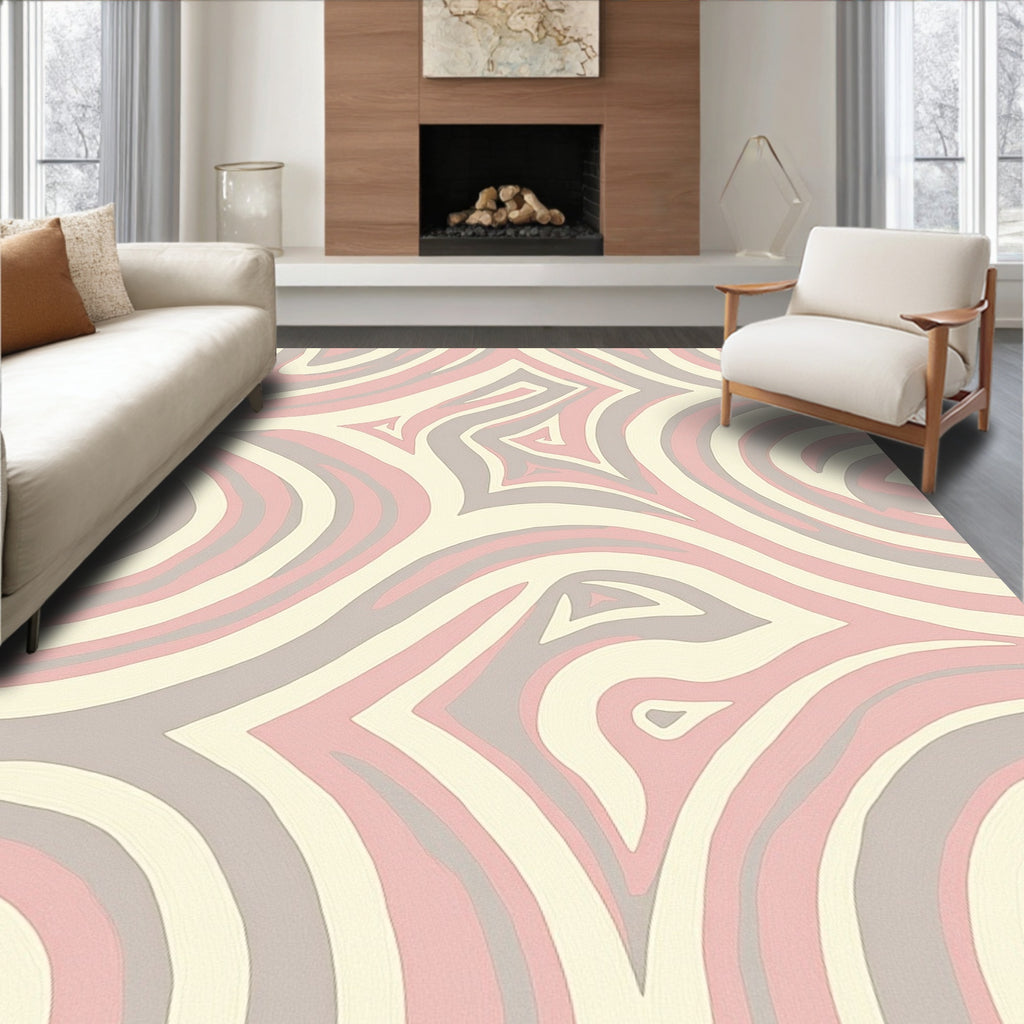 Curvy Abstract Swirl Pattern Rug