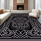 Abstract Linear Geometric Pattern Rug