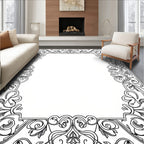 Victorian Floral Swirl Frame Design Rug