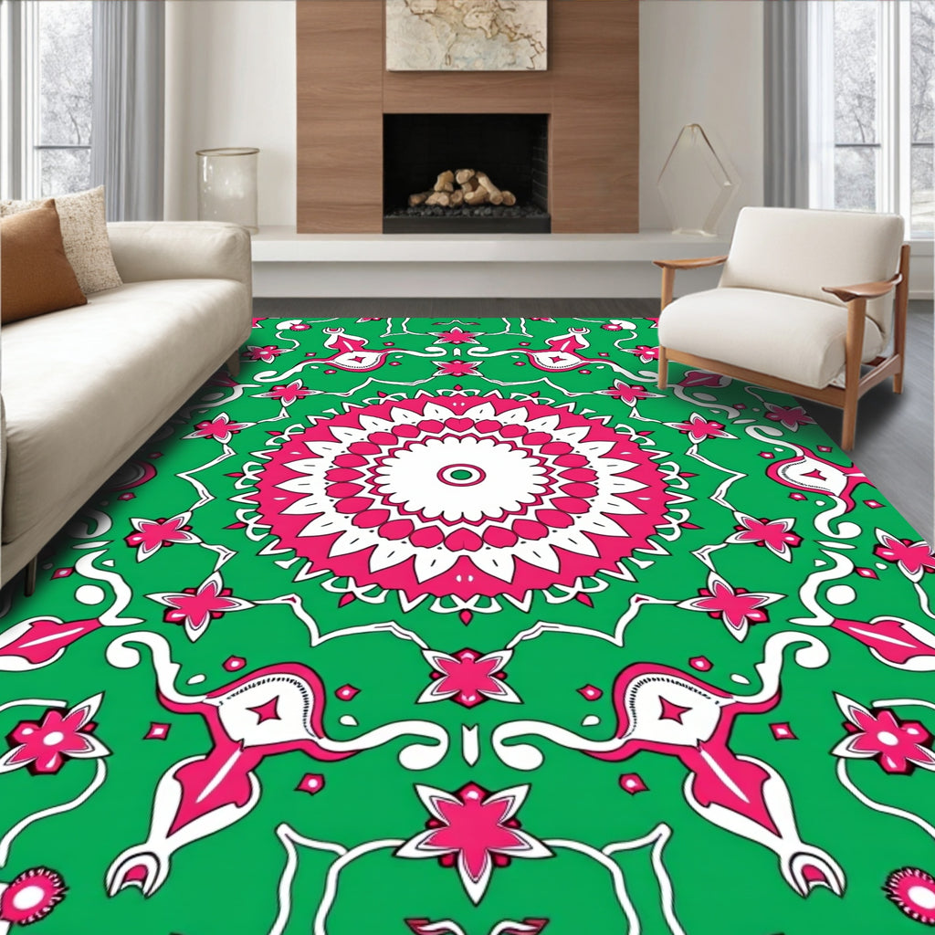 Mandala Floral Patterned Vivid Rug