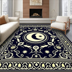 Celestial Moon Star Pattern Rug