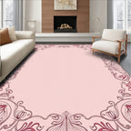 Rose Floral Art Nouveau Border Design Rug