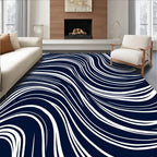 Abstract White Thin Lines Rug