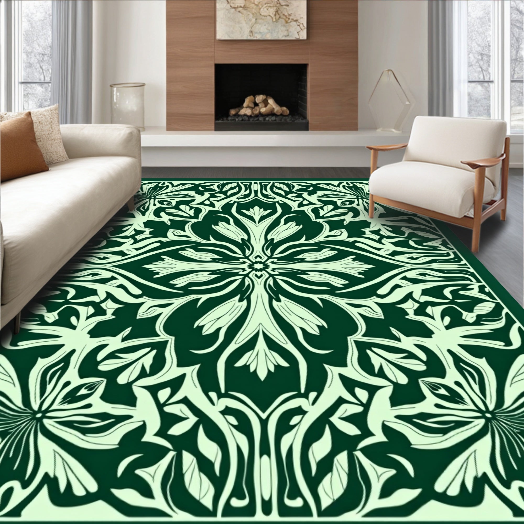 Art Nouveau Floral Symmetry Rug