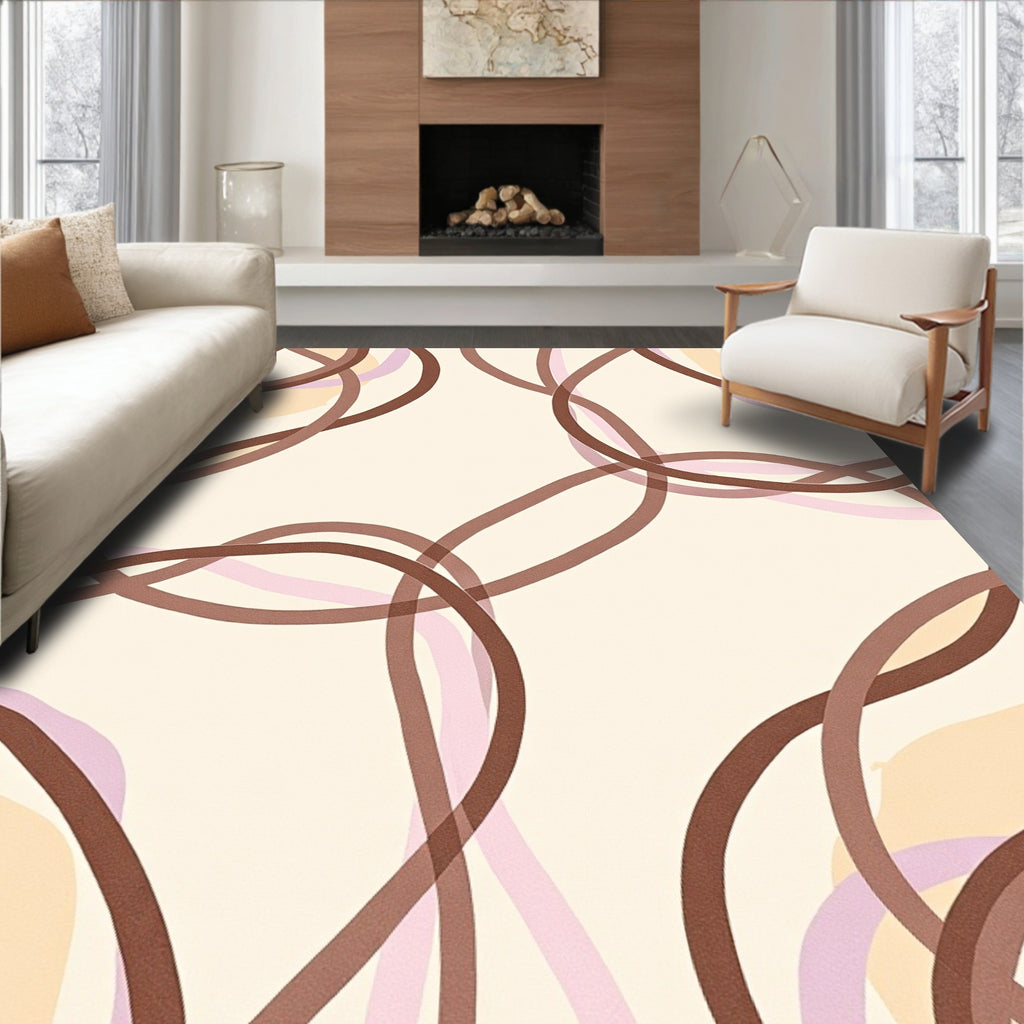 Intertwined Abstract Organic Lines Pattern Rug