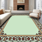 Ornate Floral Bordered Mint Rug
