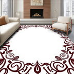 Ornate Swirl Botanical Frame Rug