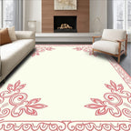 Coral Birds And Swirls Filigree Design Rug