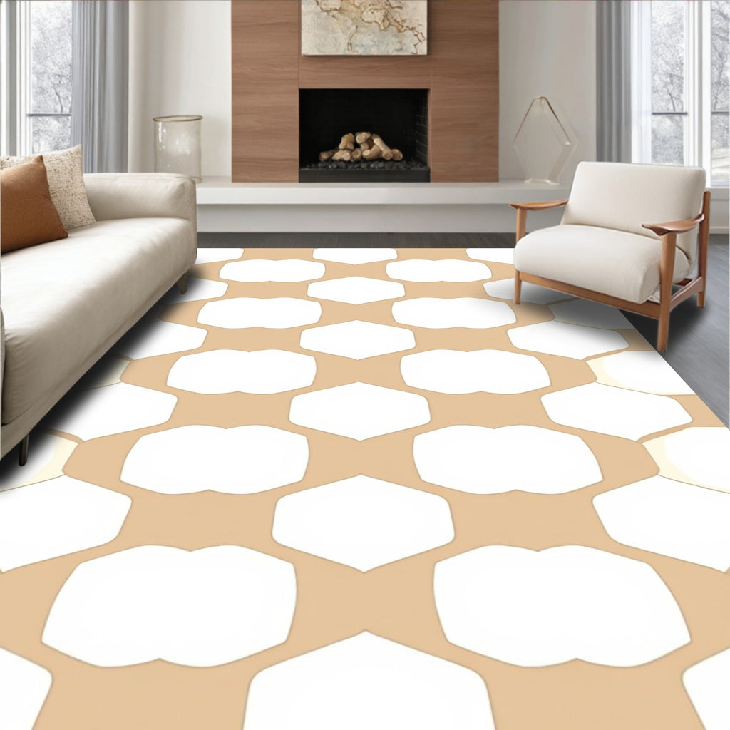 Modern Geometric Honeycomb Design Rug