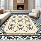 Ornate Floral Symmetry Pattern Design Rug