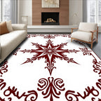 Ornate Starburst Floral Border Design Rug