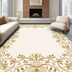 Ornate Floral Vine Border Design Rug
