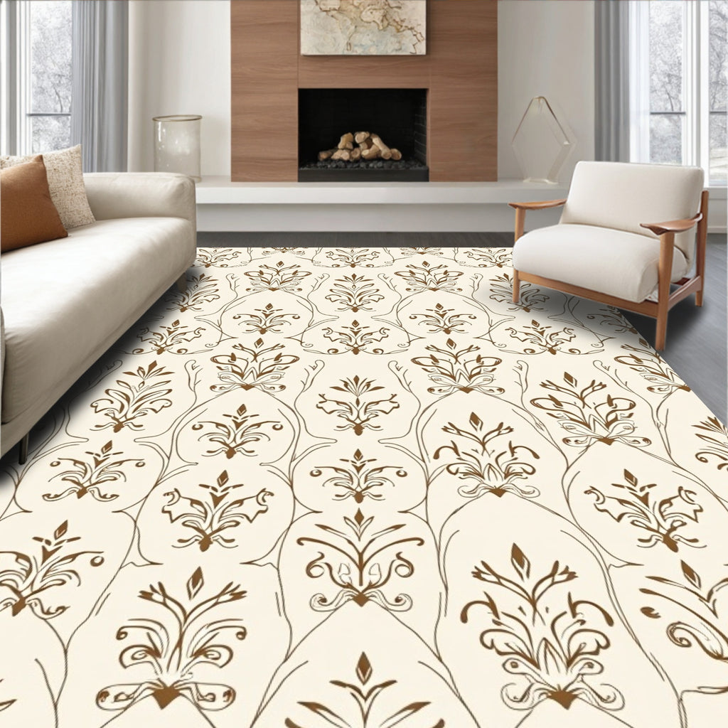 Classic Ornamental Flourish Pattern Rug