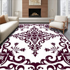 Regal Baroque Floral Damask Design Rug