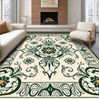 Intricate Floral Scrollwork Pattern Design Rug
