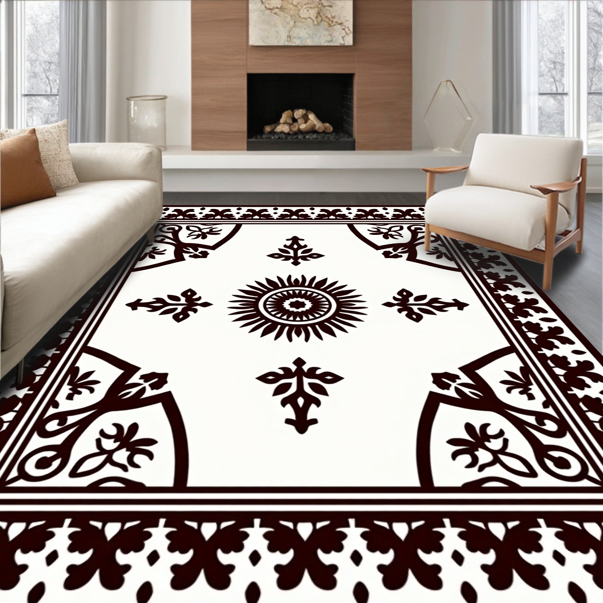 Classic Sunburst Floral Medallion Rug