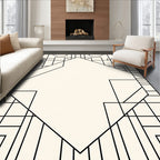 Art Deco Diamond Geometric Black Outline Rug