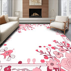 Pink Floral Border Design Rug
