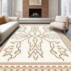 Elegant Abstract Leaf Motifs Rug