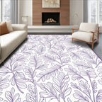 Elegant Purple Botanical Vine Pattern Rug