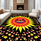 Happy Sun Floral Pattern Design Rug